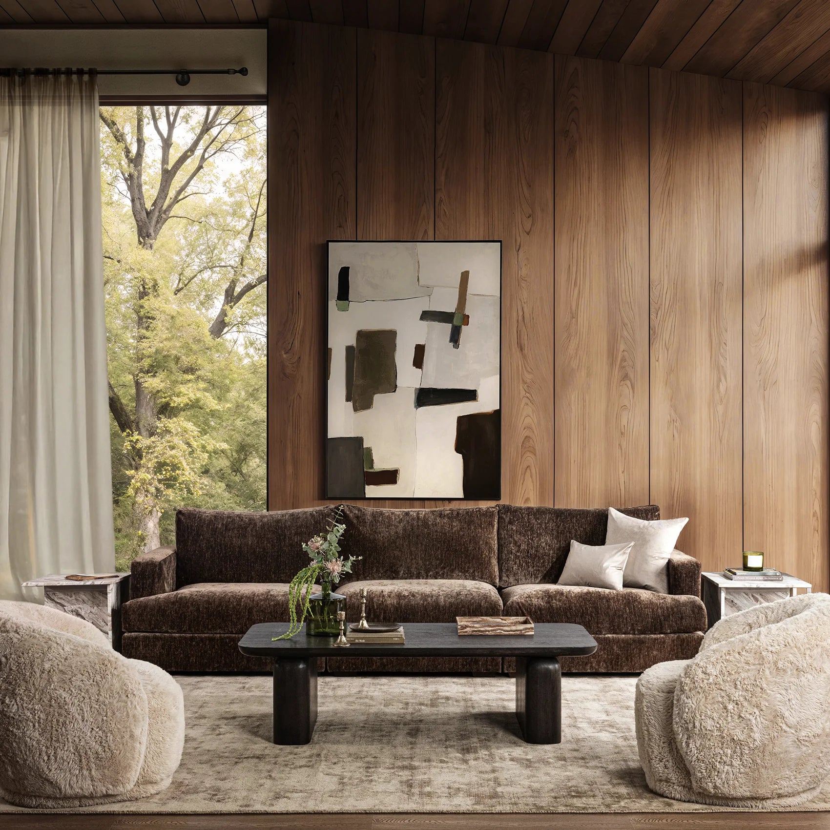 Ludwig 3 Piece Sofa - Mossed Brown