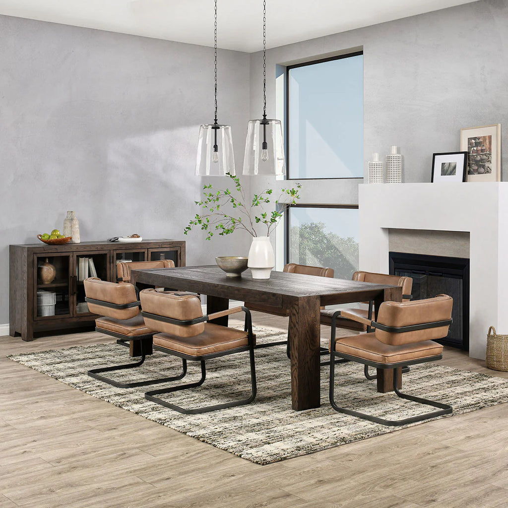 Troy Dining Table - Suede Brown